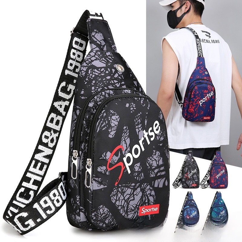 [XB2901] กระเป๋าคาดอกแฟชั่นอินเทรนด์ ผ้ากันน้ำ สไตล์เท่ๆ พร้อมส่งจากไทย