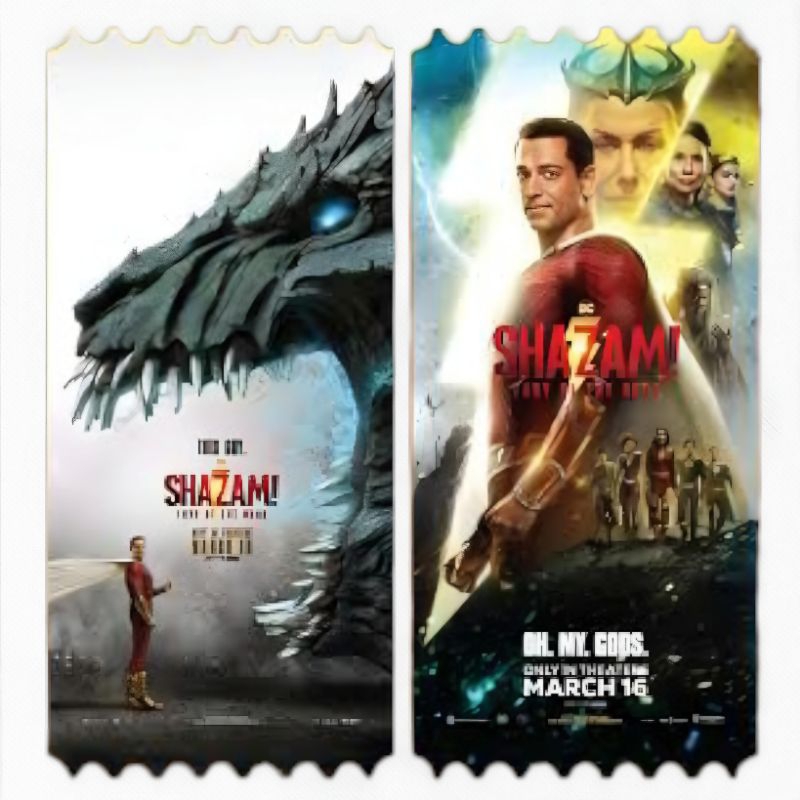 ตั๋ววิบวับ ตั๋วสะสม Shazam Fury of the Gods ชาแซม 2 จุดเดือด เทพเจ้า จาก SF Cinema Collectible Ticke