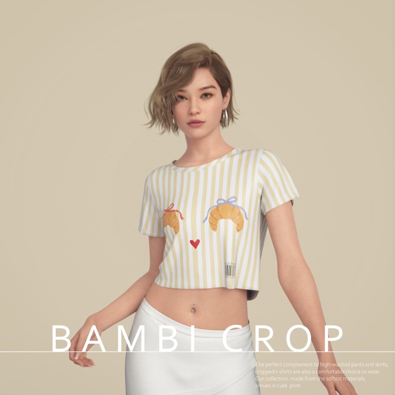 SILLA Bambi Crop เสื้อครอป ผ้ายืดเด้งๆ นุ่ม พริ้ว ลุคคุณหนูสุด cute!!