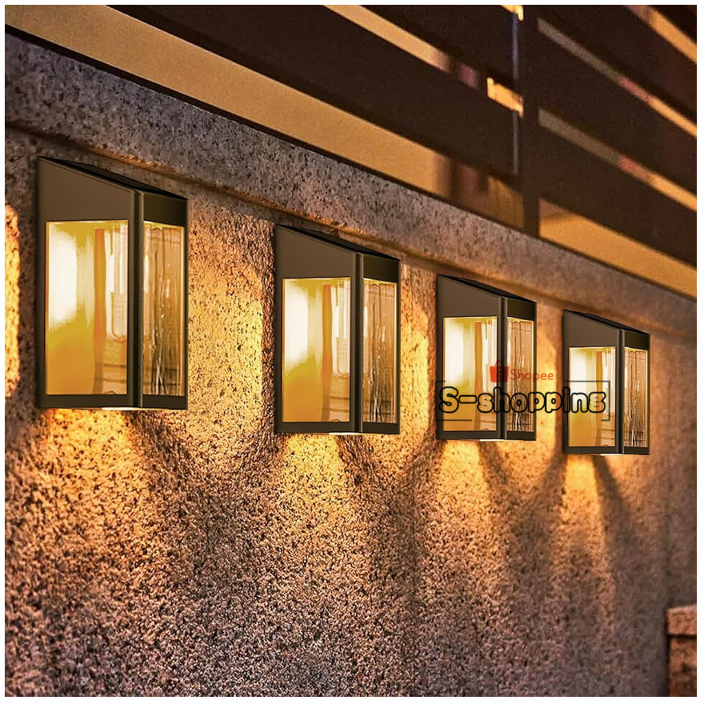 (PACK2PCS) HC-13 MINI  ไฟเหลือง  Solar cell light 1 LED ไฟโซล่าเซลล์ โคมไฟติดผนัง พลังงานแสงอาทิตย์  สำหรับกลางแจ้ง