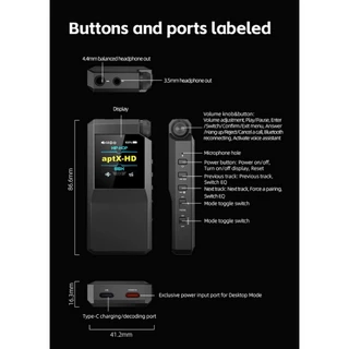 [ประกันศูนย์ไทย] FiiO BTR17 ตัวถอดรหัสและขยายสัญญาณเสียง พกพา ชิป ES9069x2+THX AAA 78+ x2 รองรับMQA
