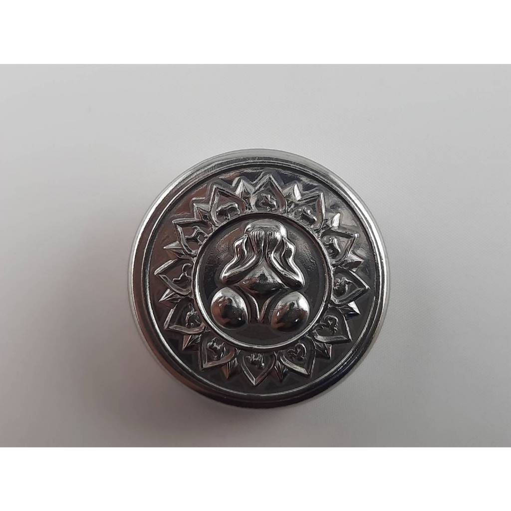 ตลับสีผึ้งสแตนเลสปั้มลายต่างๆ แพ็คละ 12ตลับ (รับยิงเลเซอร์ฝาเรียบวงกลม วงรี หัวใจเรียบ) - รูปที่ 5