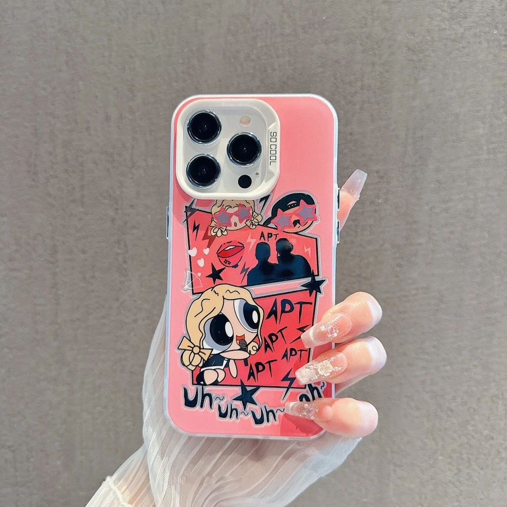 เข้ากันได้กับ ไอโฟน16 ไอโฟน 15 Pro Max iPhone 13 ไอโฟน11 X XS XR 7p8p เคสโทรศัพท์เคสนุ่มน่ารัก BK/L-