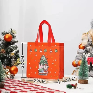 กระเป๋าถือ เคลือบกันน้ำ ถุงผ้าพิมพ์ลาย Shopping bag (S24)