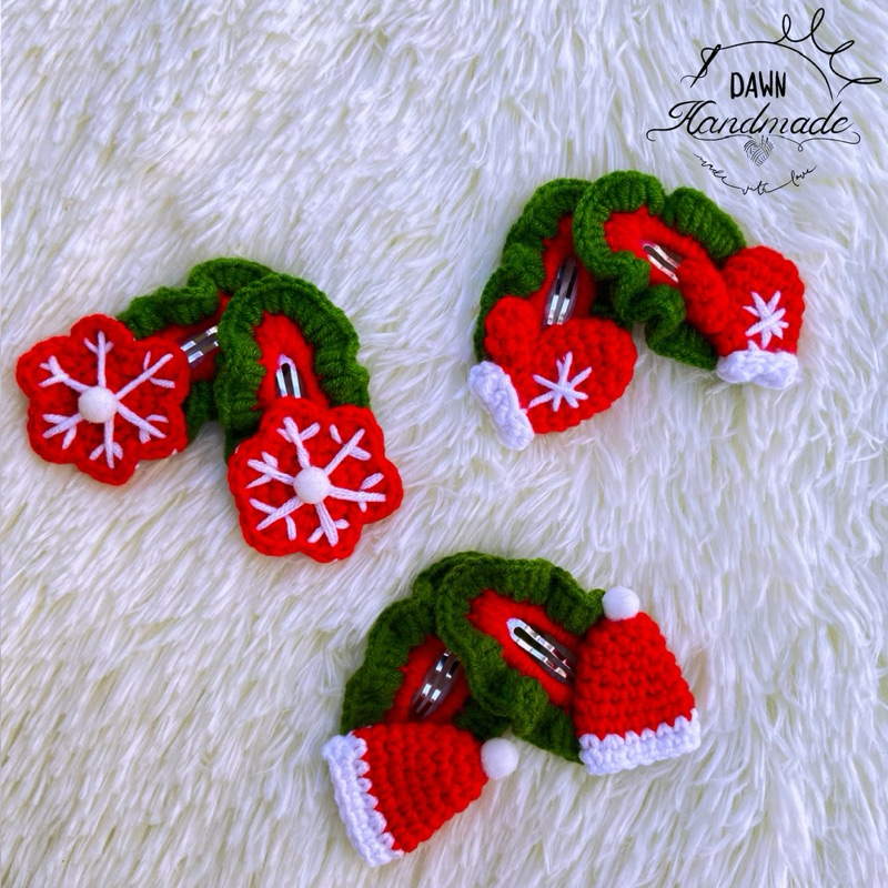 กิ๊บติดผม คริสต์มาส กิ๊บถักไหมพรม | Christmas Hair Clip