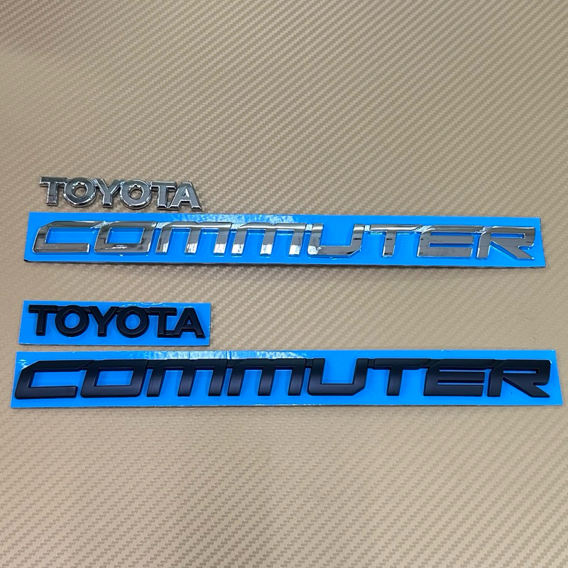 โลโก้*COMMUTER New ติดฝาท้ายรถตู้ โตโยต้า คอมบูเตอร์  ปี 2019-2023 ราคาต่อชุด 2 ชิ้น ราคา ถูกที่สุด ดีลบีเคเค