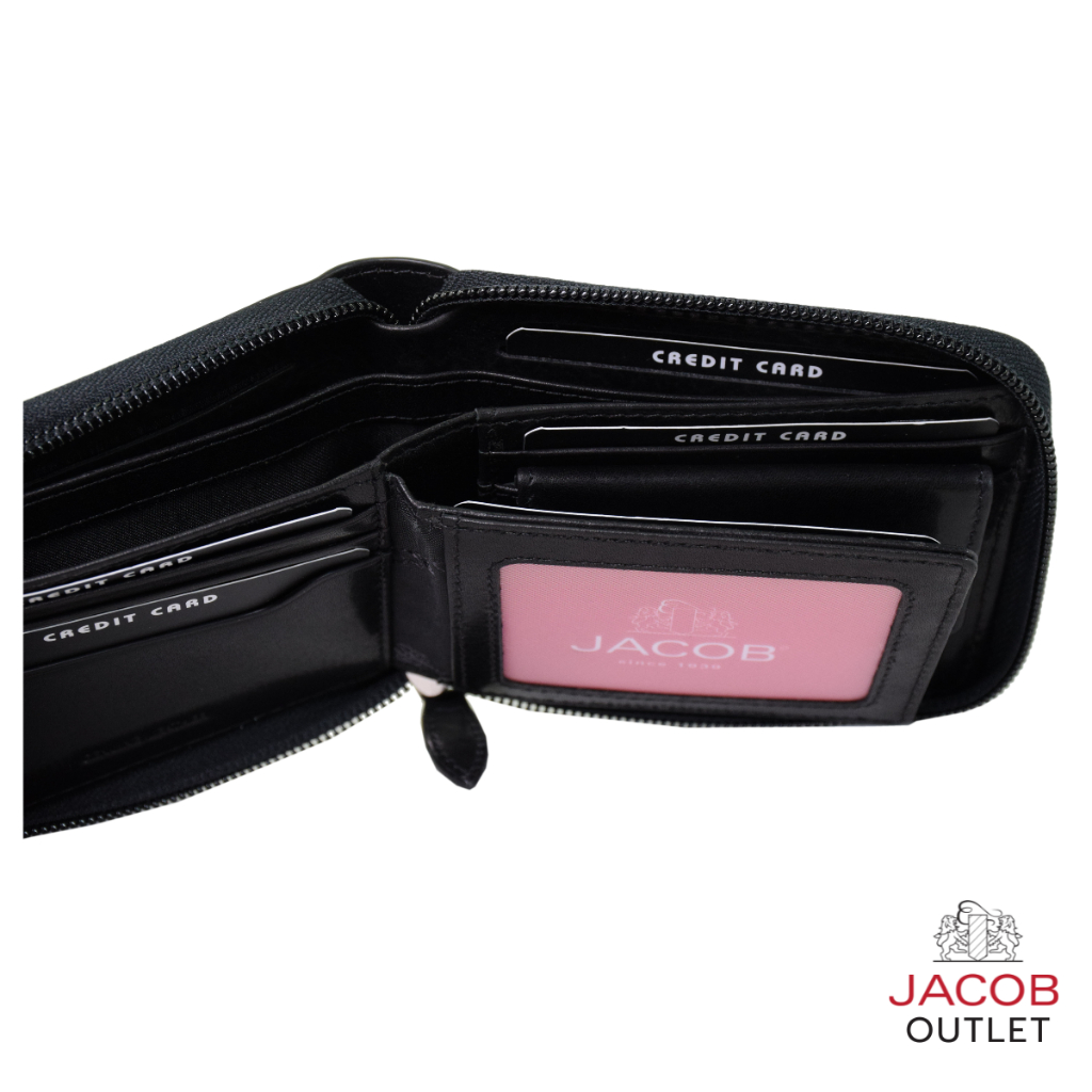 JACOB กระเป๋าสตางค์ชายพร้อมช่องใส่รูปภาพและช่องเก็บเหรียญ - รุ่น PAKI 22505