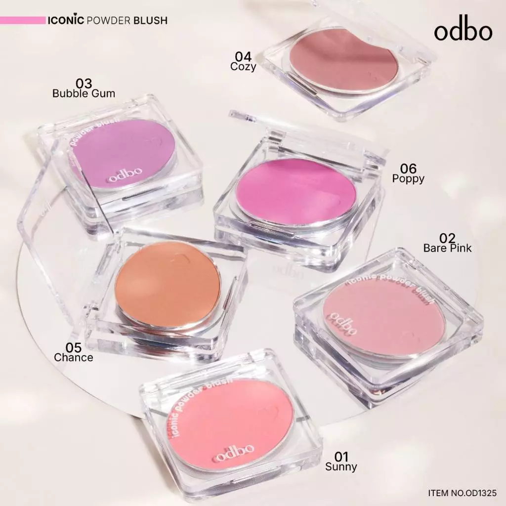 บลัชออนเนื้อฝุ่น โอดีบีโอ ไอโคนิค พาวเดอร์ บลัช ODBO Iconic Powder Blush OD1325