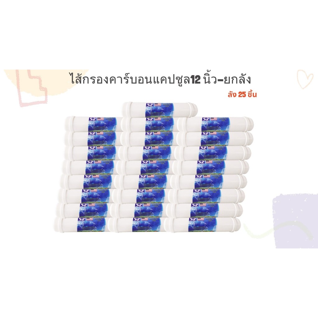 ไส้กรองน้ำ Post Carbon แคปซูล 12 นิ้ว x 2.5 นิ้ว