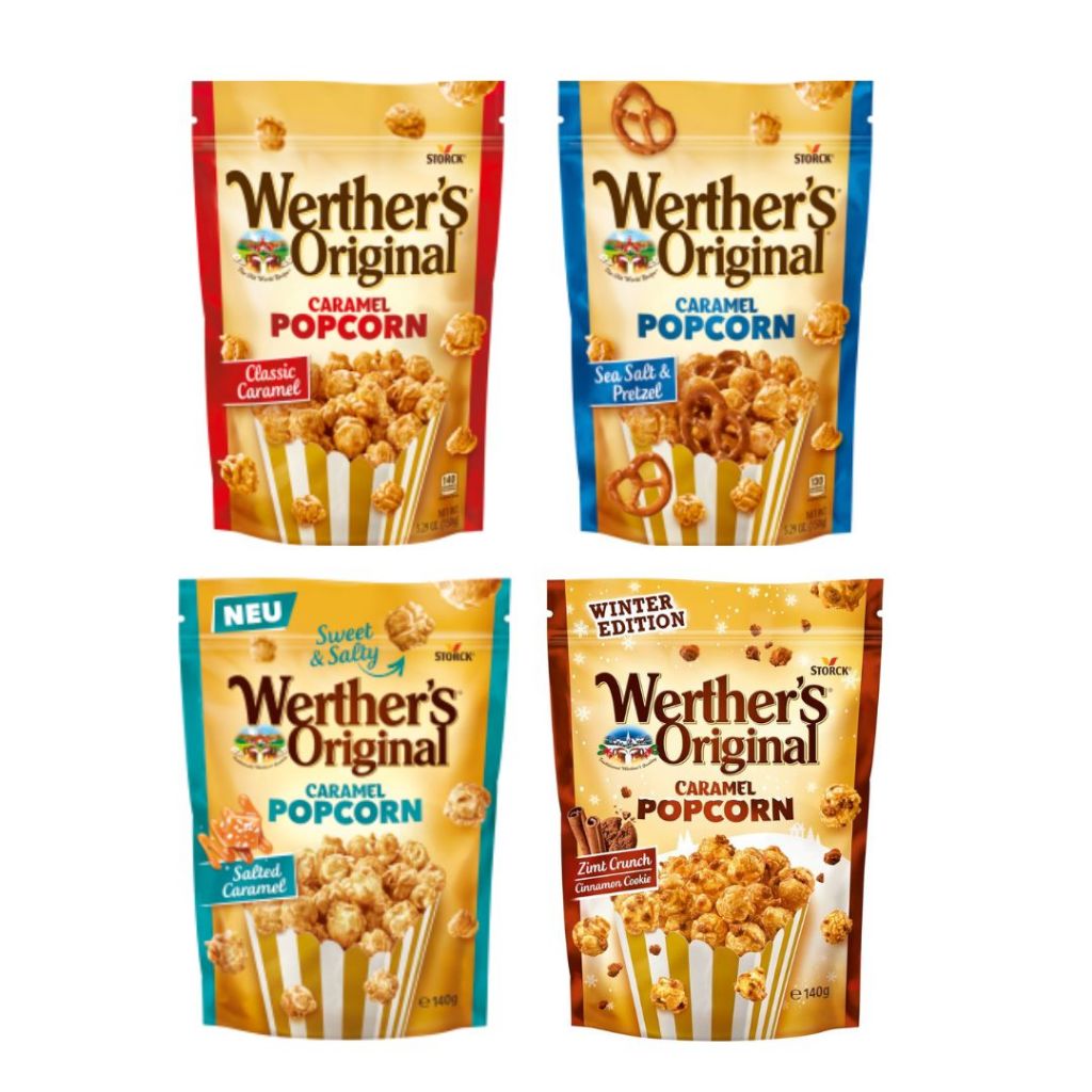 ป๊อบคอร์น Werther's original caramel ขนาด 140g มี 4 รสชาติ