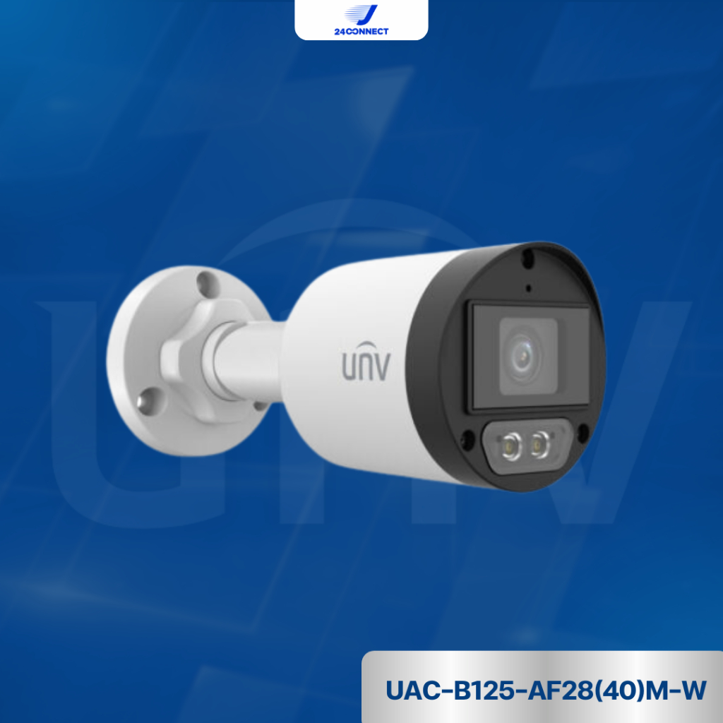 กล้องวงจรปิด UNV 5MP ColorHunter HD Fixed Mini Bullet Analog Camera รุ่น UAC-B125-AF28(40)M-W รับประกัน 3 ปี