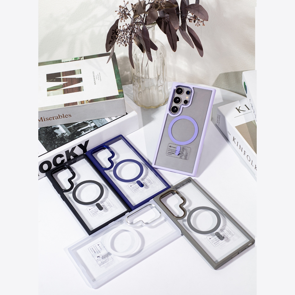 DECON DC05-CMAG Case Color Mag เคส S25Ultra / S24Ultra / S25 Edge  เคสหลังใส ขอบสี ชาร์จแม่เหล็ก (TH