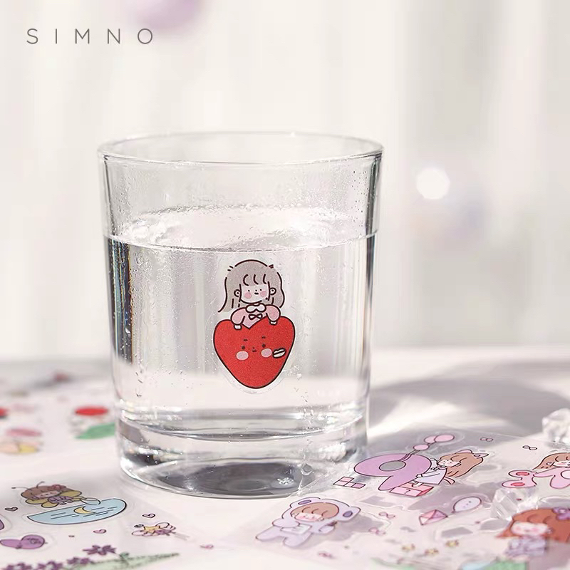 A08-15 สติ๊กเกอร์ 100ใบไม่ซำ้แบบ ขนาดใบละ 8*8cm. ตัดเรียบร้อยแปะใช้งานได้เลย