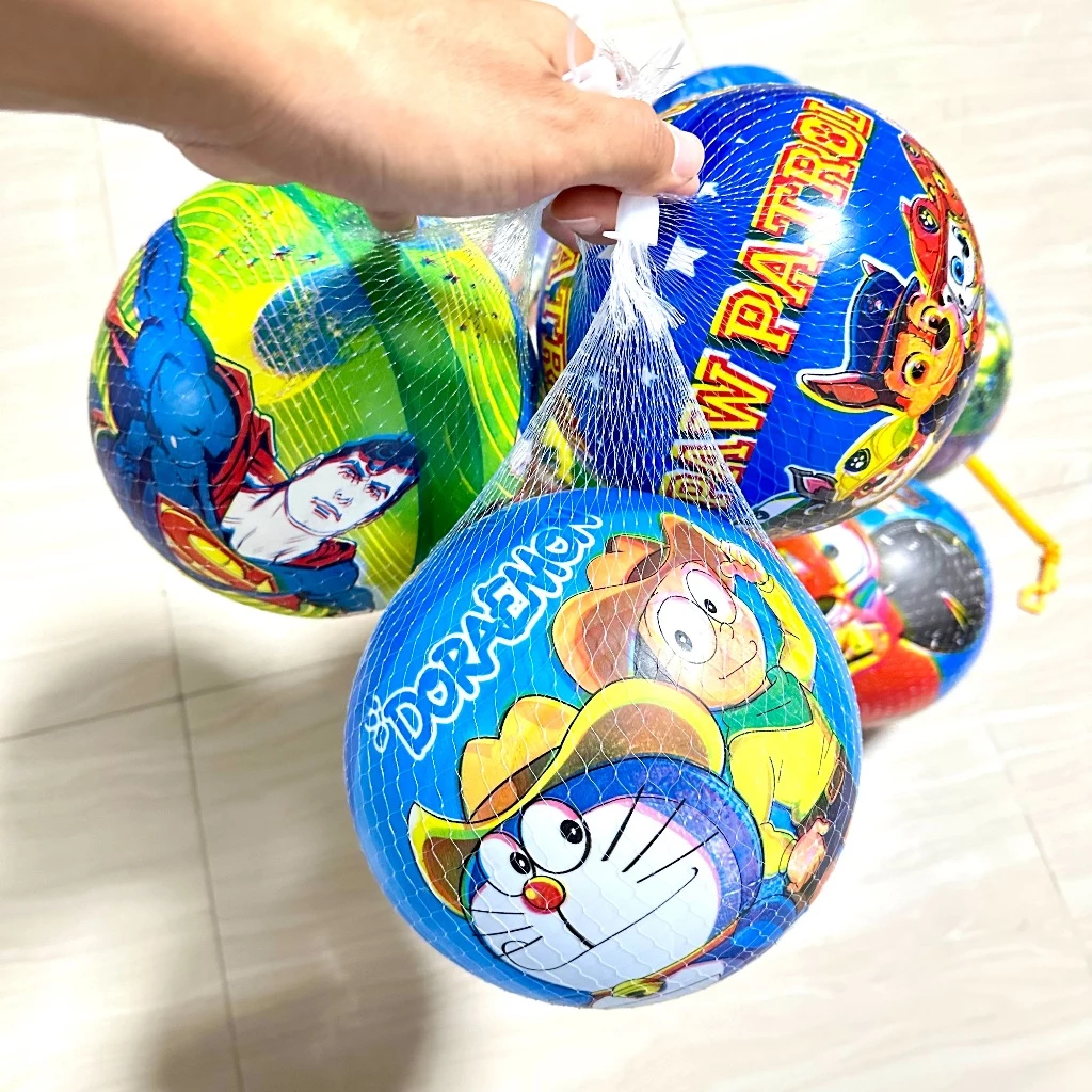 บอลยาง ลายการ์ตูน ดิสนีย์ PVC ขนาด 9 นิ้ว มีตาข่าย (ไม่สูบลมส่ง ไม่มีเข็มแถม) Ball ลูกบอลชายหาด ฟุตบอลเด็ก