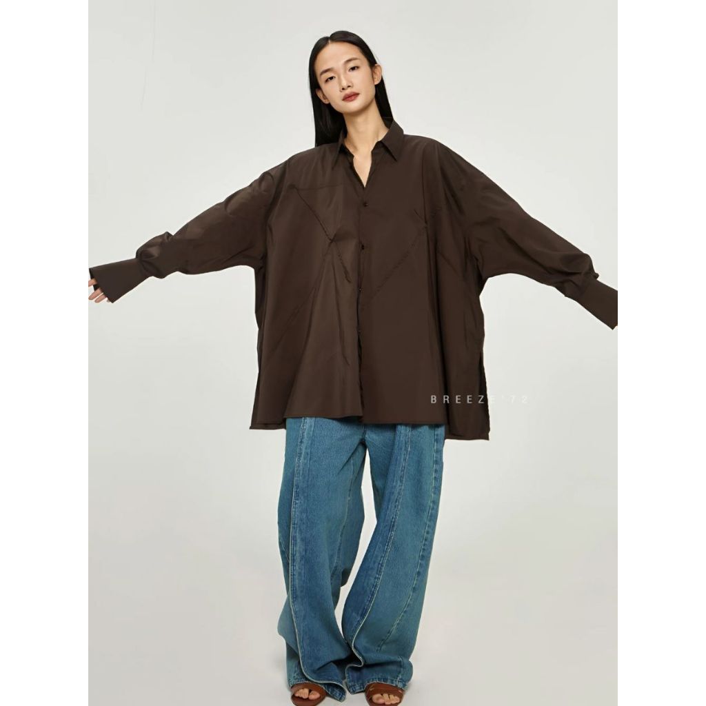 NIFTY OVERSIZED SHIRT เสื้อเชิ้ตคอปกโอเวอร์ไซซ์นิฟตี้
