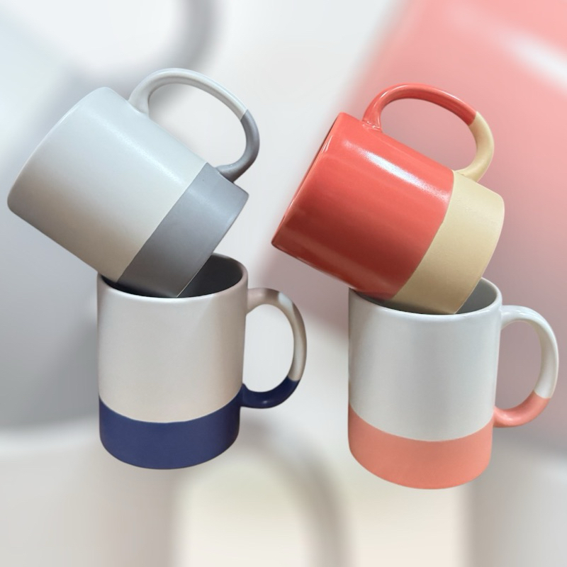แก้วทูโทน เนื้อเซรามิก เนื้อหนา แก้วกาแฟ แก้วมัค เข้าไมโครเวฟได้