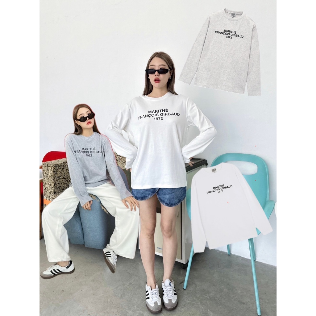MAR Long sleeves เสื้อยืดแขนยาวสกรีนลายตัวอักษร สไตล์แบรนด์ดังเกาหลี เนื้อผ้ากำลังดี ไม่หนาไม่บางจนเกินไป