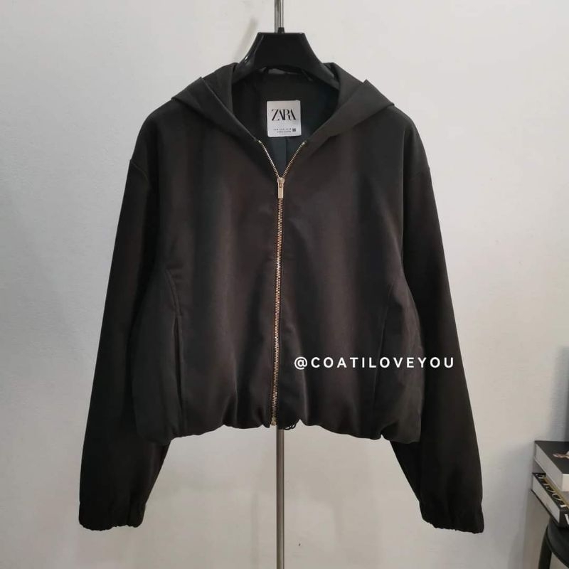 ZARA​ TEXTURE​ HOODED​ JACKET​