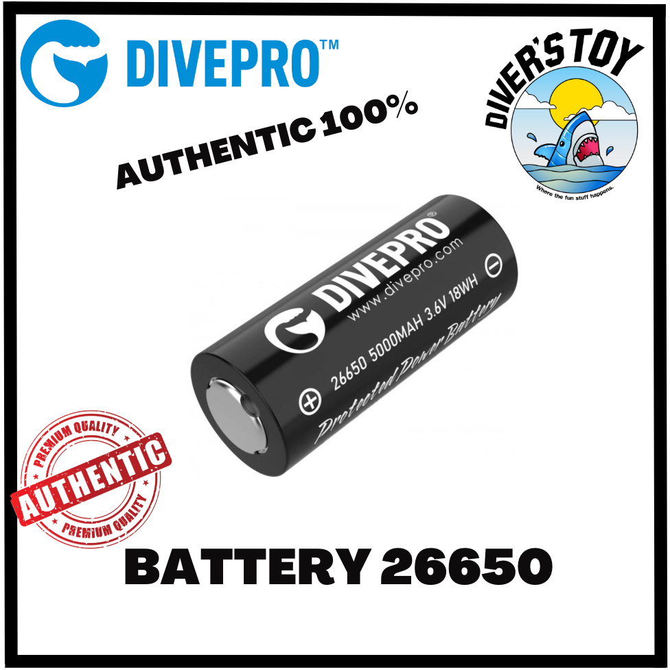 ถ่านไฟฉาย DIVEPRO  B03 Battery  26650  (5000mAh) ของแท้100%