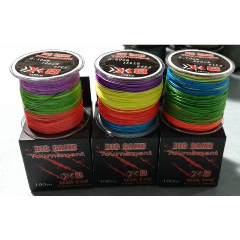 สายพีอี PE Biggame Tournament X8 (ปอนด์ใหญ่) 100 เมตร