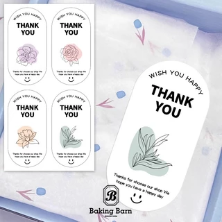 Baking Barn Thank you stickers (100 ชิ้น/แพ็ค) สติ๊กเกอร์กระดาษ สติ๊กเกอร์