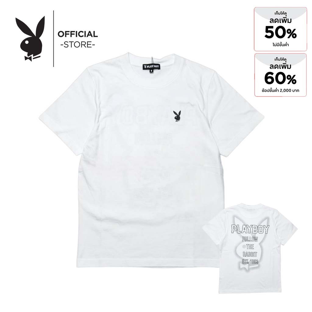 PLAYBOY เสื้อผ้าผู้ชาย/เสื้อ/เสื้อยืด รุ่น P1UT245TB029WH