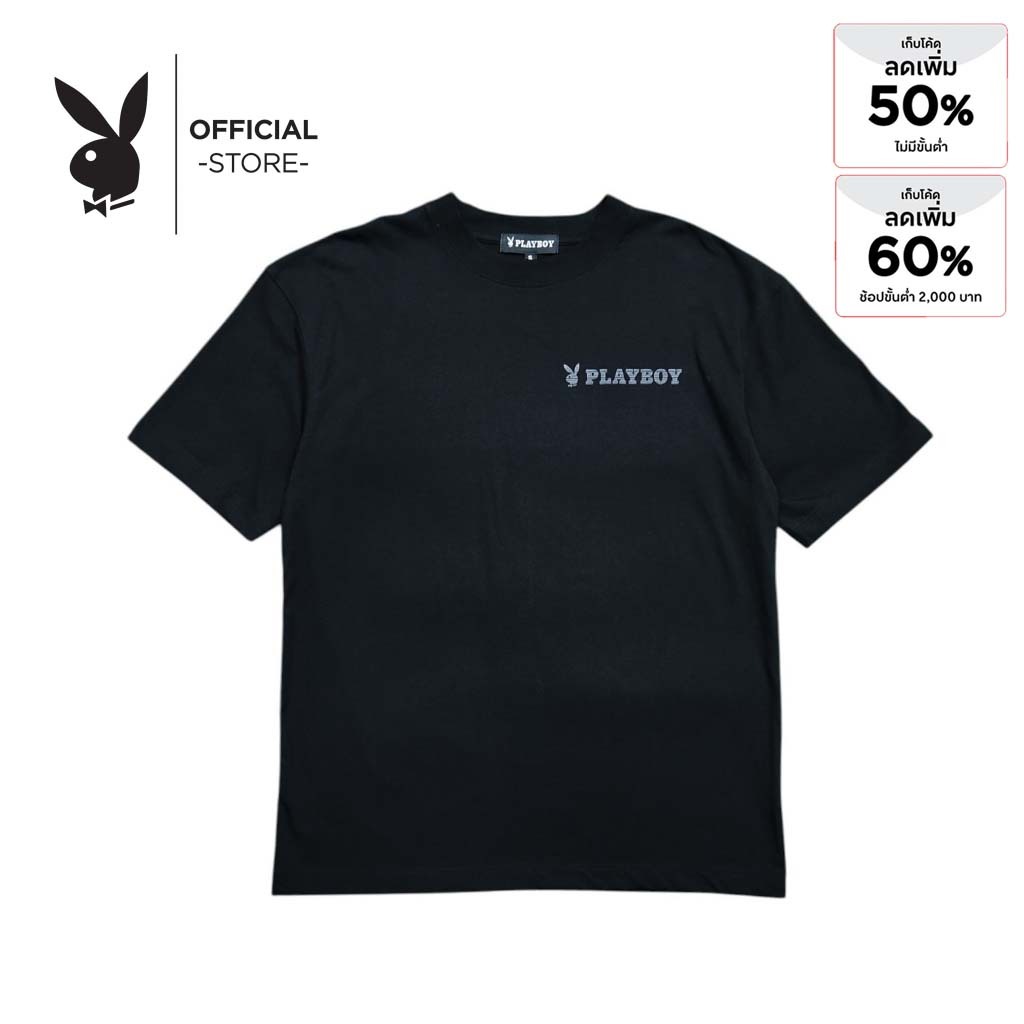 PLAYBOY เสื้อผ้าผู้ชาย/เสื้อ/เสื้อยืด รุ่น P1UT245OT014BK