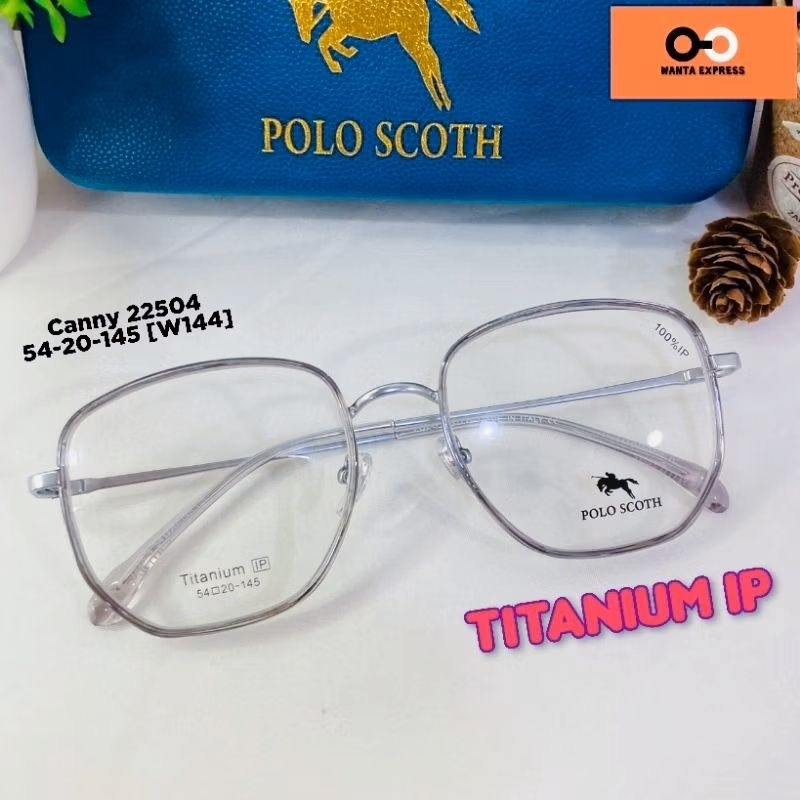 กรอบแว่นตา ผู้หญิง เบา ใส POLO TITANIUM 22504 OVERSIZED พร้อมเลนส์ ตัดแว่น สายตาสั้น แว่นกรองแสง บลู