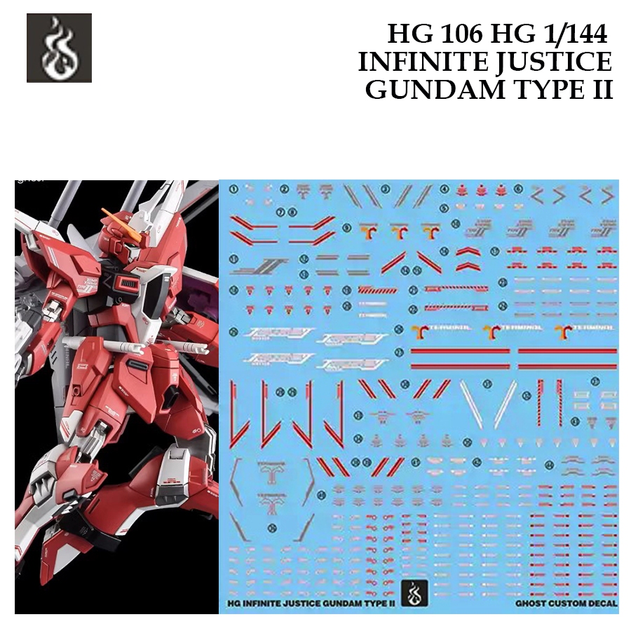 ดีคอลน้ำ [GHOST] HG 106 s HG 1/144 INFINITE JUSTICE TYPE II GUNDAM WATER SLIDE DECAL HG106
