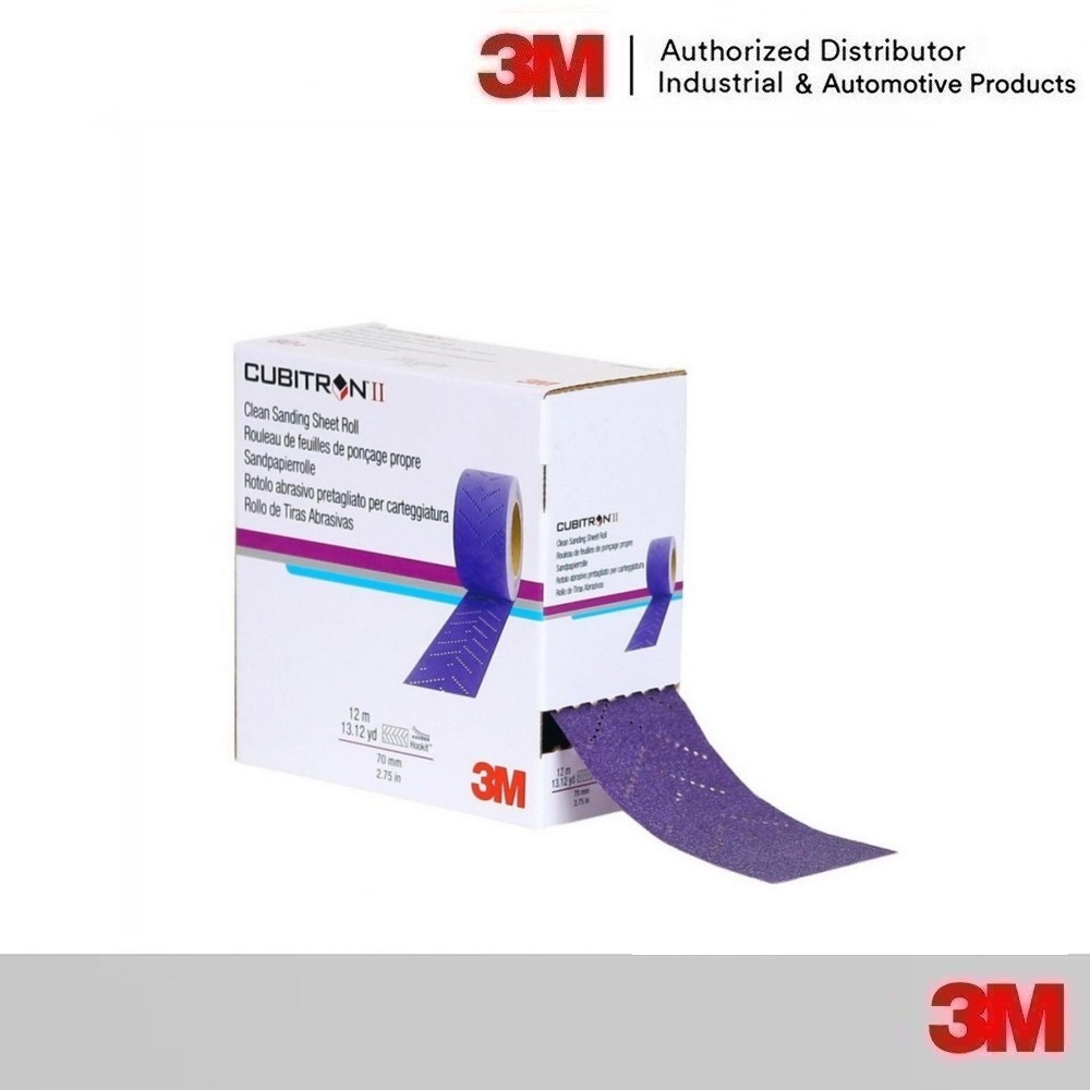 3M กระดาษทรายม้วน หลายรู หลังสักหลาด Purple Clean Sanding Roll