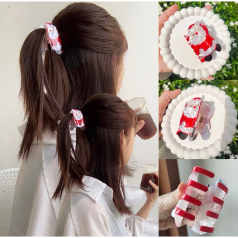 พร้อมส่ง santa hairclaw ที่หนีบผมChristmas ที่หนีบผมน่ารัก