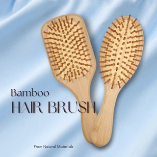 หวีไม้ไผ่ Bamboo hair brush หวีแปรง****พร้อมส่งจากไทย🇹🇭
