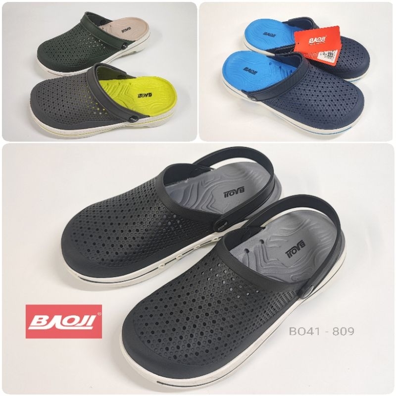 รองเท้าสวมหัวโต​ หนานุ่ม​สบายเท้า​ ทนทานไม่ลื่น BAOJI​ เบาจิ BO41-809 Size 41-45