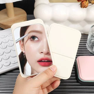 กระจกพกพา กระจกเงา มินิ INS Makeup mirror แบบบาง ตั้งได้ กระจกตั้งได้ เรียบง่าย ความละเอียดสูง กระจกพับได้แบบใช้มือถือ