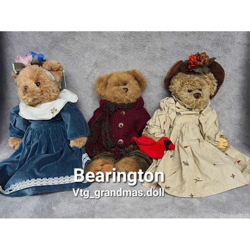 ตุ๊กตาหมี Bearington แบริ่งตัน วินเทจ รุ่น Wesley #1393 เสื้อกันหนาว13",14"