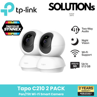 TP-Link Tapo C210 [แพ็คคู่สุดคุ้ม] Home Security Wi-Fi Camera 2K กล้องวงจรปิดไร้สาย ปรับมุมหมุนได้ 360° ความละเอียด 3 MP