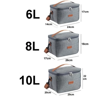 กระเป๋าเก็บอุณหภูมิ 6L/8L/10L มี 3 สีกระเป๋าเก็บความเย็น ใส่กล่องข้าว มีสายสะพาย กระเป๋าอาหารกลางวัน เก็บความร้อน/เย็น