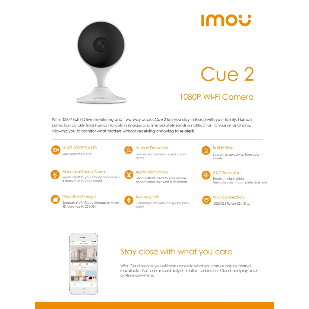 IMOU กล้องวงจรปิด 2MP / 3MP / 5MP รุ่น CUE 2 / IPC-A22EP-G-V3 (A2) / IPC-A32EP-L-V3 / IPC-TA32CP-L / IPC-TA52P