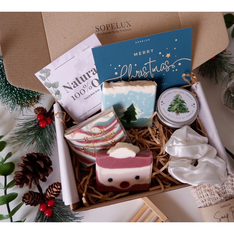 [พร้อมส่ง ] Christmas Soap Box set เซ็ตสบู่น้ำมันธรรมชาติ ของขวัญจับฉลาก ของขวัญปีใหม่ ของชำร่วย
