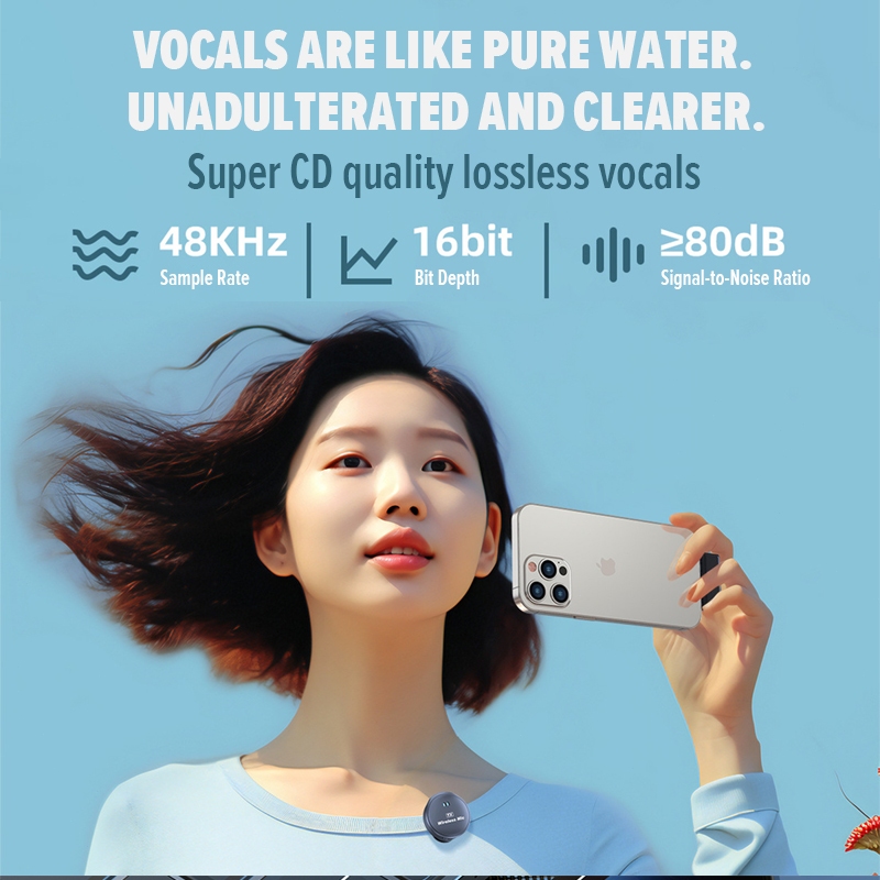 ไมค์ไลฟ์สด มีตัวรับสัญญาณ2ตัวไมค์ตัดเสียงรบกวน ไมค์ไร้สายWireless Microphoneพร้อมกล่องชาร์จ ไมค์อัดเสียง ไมค์หนีบปกเสื้อ