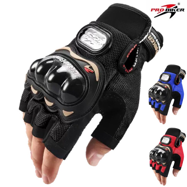 ถุงมือขับมอไซ ถุงมือขับขี่มอเตอร์ไซค์ Probiker ครึ่งนิ้ว