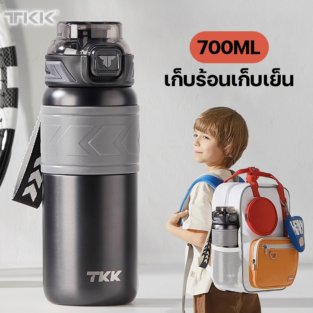 TKK กระติกน้ำ สแตนเลส 316 เก็บความเย็นความร้อน 24 ออนซ์ กระบอกน้ำเก็บอุณหภูมิ มีหลอดดูด thermos
