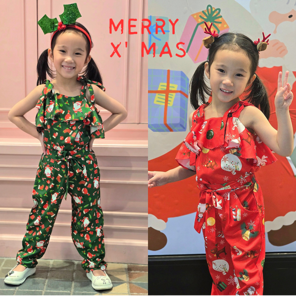Pop Up Kids เสื้อผ้าเด็กผู้หญิง ชุดเซ็ต แฟชั่นเด็กผู้หญิง ชุดเด็ก ชุดคริสต์มาส