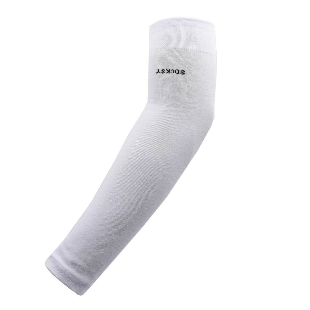 Socksy ปลอกแขนกัน UV เนื้อเนียนทอด้วยฝีเข็ม 200 เข็ม รุ่น YYY สีขาว (แพ็ค 1คู่)