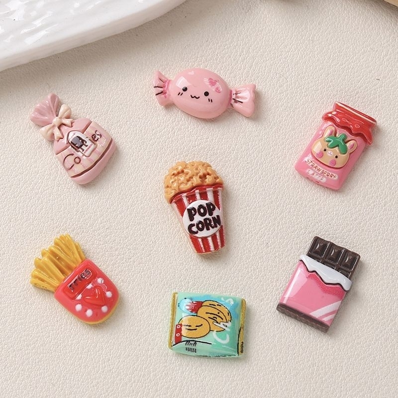เรซิ่นdiy/จิบบิท ขนม ของกิน จำนวน 7 ชิ้น(สามารถเลือกเป็นเรซิ่นหรือจิบบิทได้)