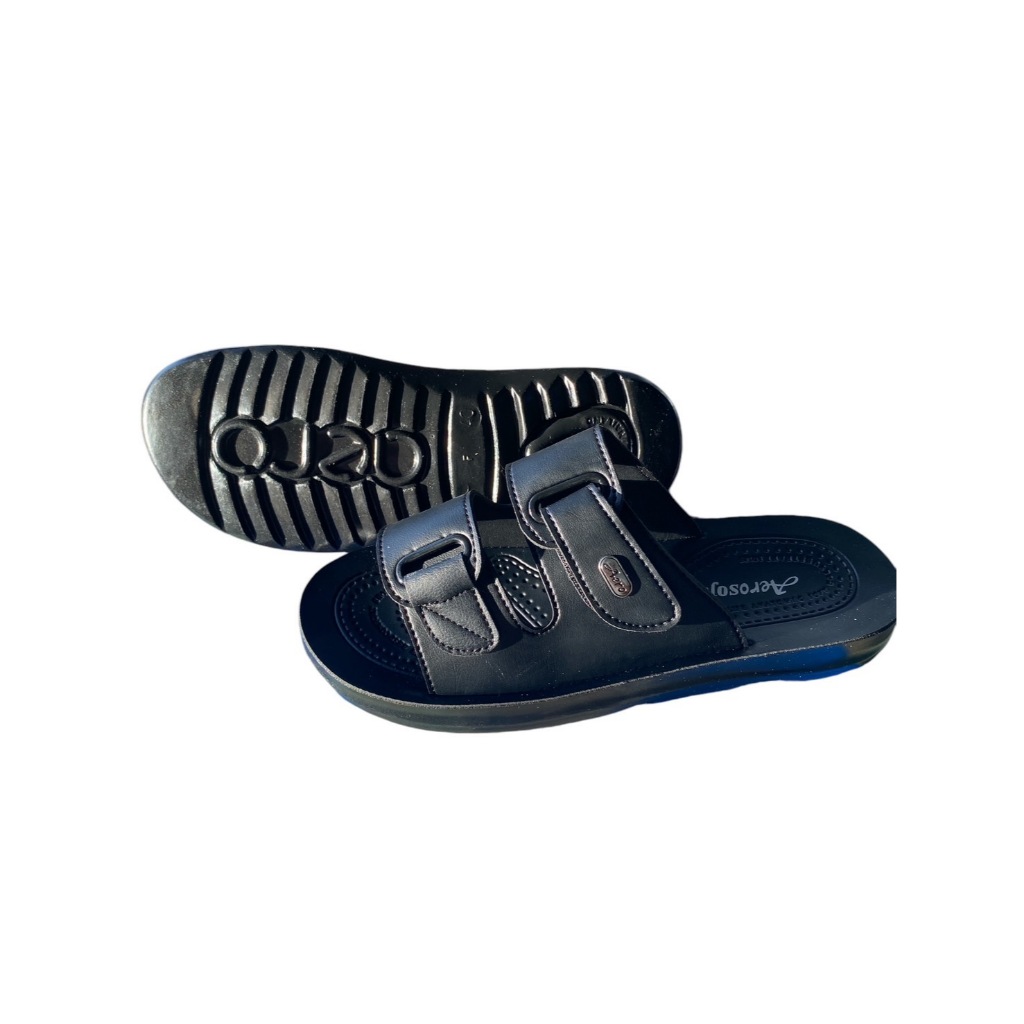 aerosoftนุม...สบาย*รองเท้าแตะสวมPU*แอโรซอลรุ่นMA4142สีดำSIZE39-43