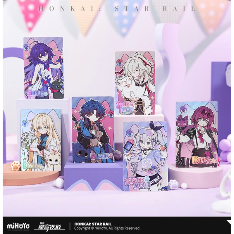 (พร้อมส่ง) Star Rail Little Cat Series - Card ฮงไค สตาร์เรล Jing Yuan Blade Luocha