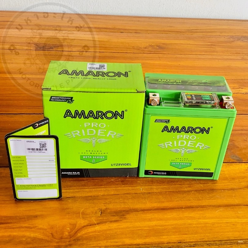 แบตเตอรี่อมารอน 8 แอมป์ 12 โวลด์ UTZ8ViGEL สำหรับรถมอเตอร์ไซค์ (1ก้อน)