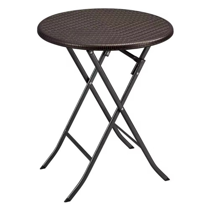 โต๊ะพับทรงกลมลายหวาย HDPE FONTE รุ่น RZY-60 สีน้ำตาล