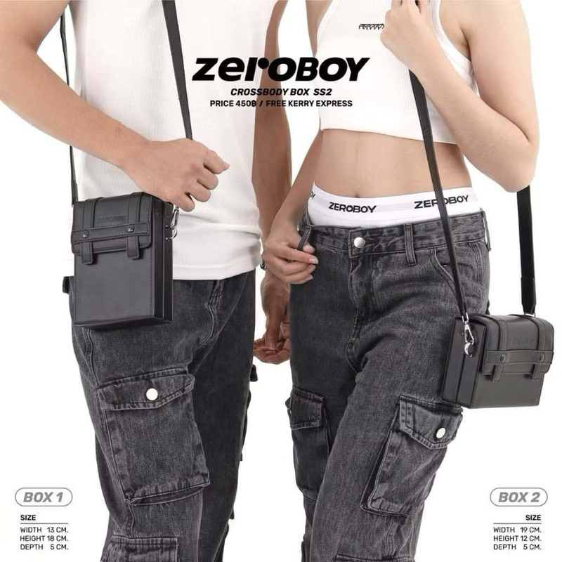 ZEROBOY - CROSSBODY BOX SS2 " กระเป๋าทรงกล่อง 2 แบบ "
